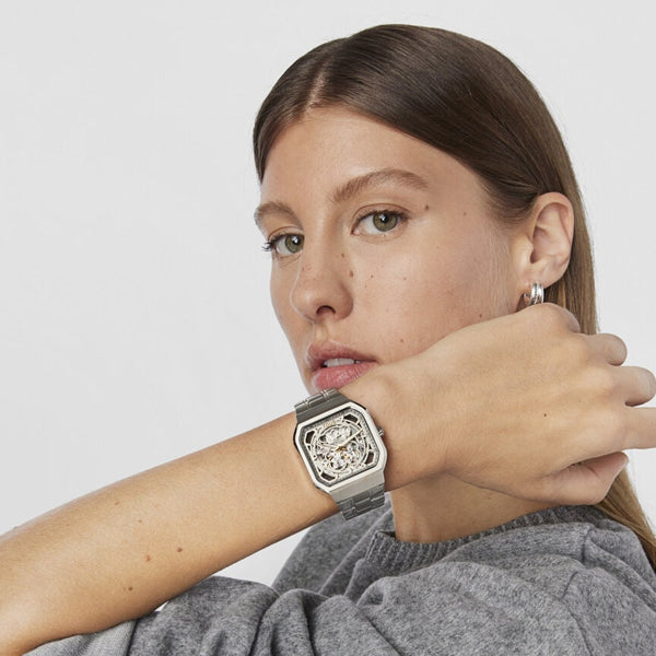 Timeless Precision in Silver and Gold Accents