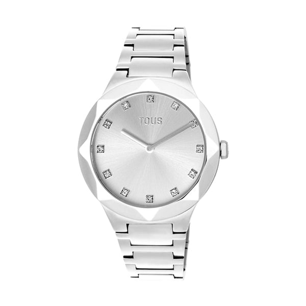 TOUS Silver Analog Watch with Crystals