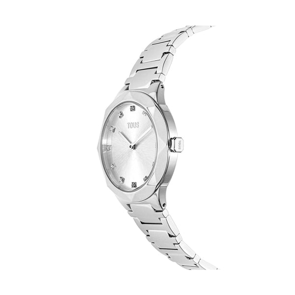 TOUS Silver Analog Watch with Crystals