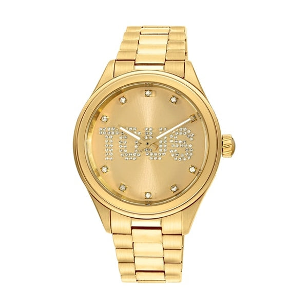 GUESS Gold-Tone Crystal Analog Watch