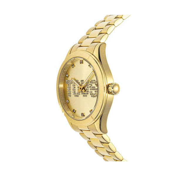 GUESS Gold-Tone Crystal Analog Watch