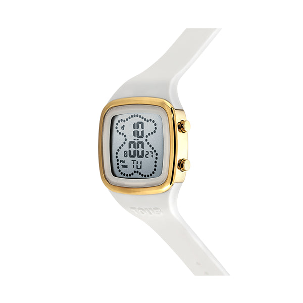 Timeless Elegance Digital Timepiece in Gold and White
