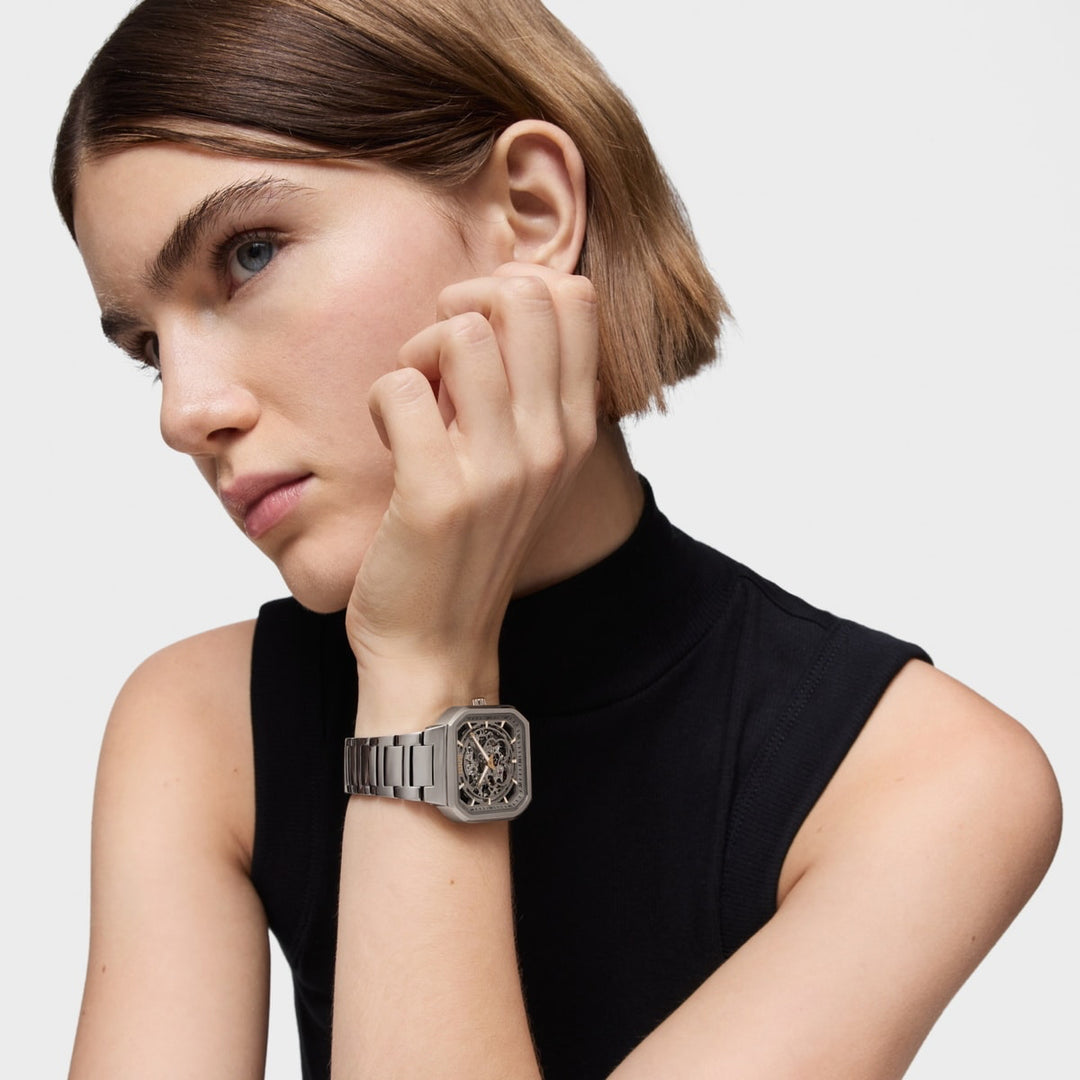 Timeless Precision in Silver and Gold Accents