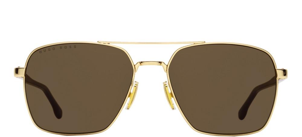 Timeless Gold-Toned Square Aviators with Brown Lenses