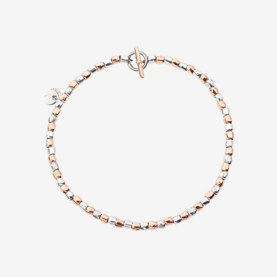 Timeless Harmony Beaded Bracelet in Mixed Metals