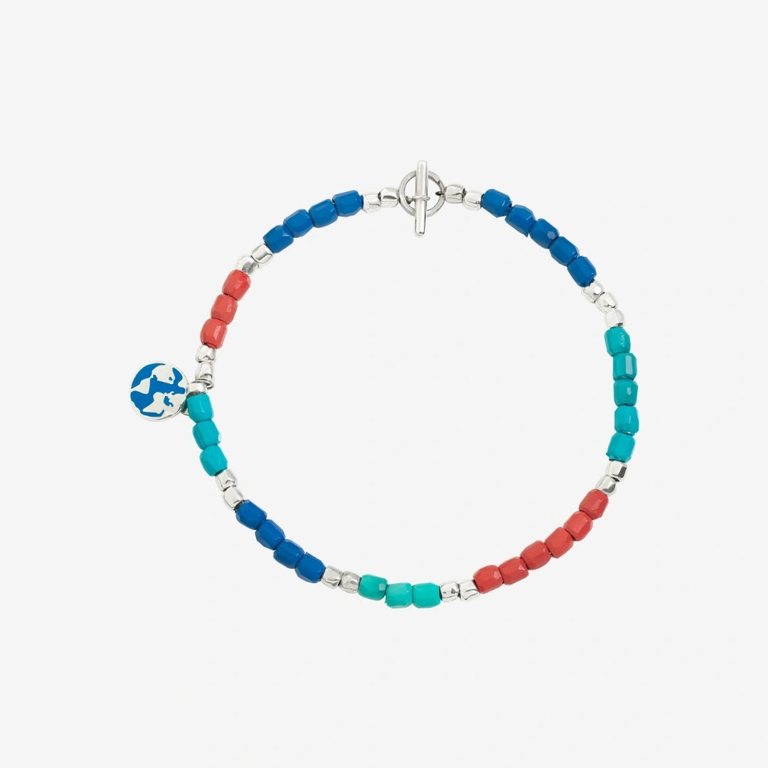 Vibrant Harmony Beaded Bracelet with Silver Accents