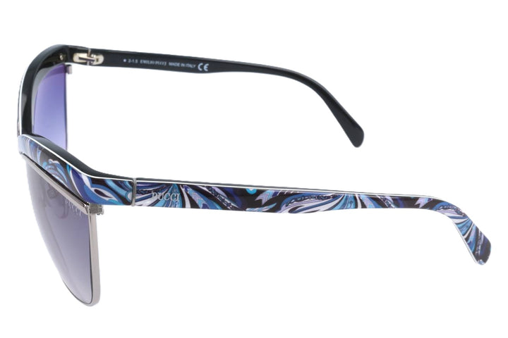 Sculptural Acetate Sunglasses with Gradient Purple Lenses