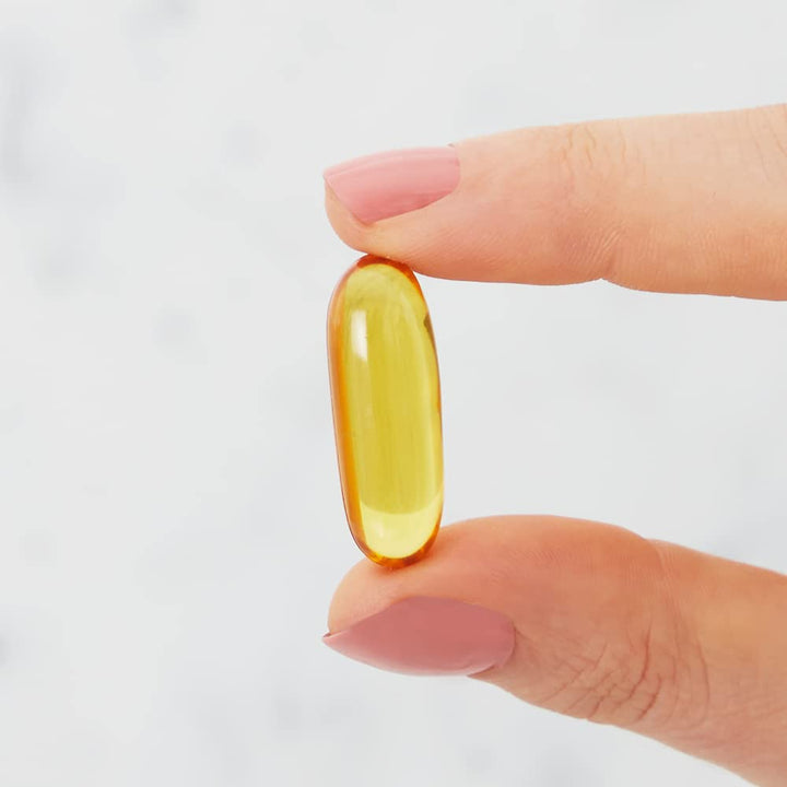 Bottle of 60 high‑concentration omega‑3 softgels, EPA+DHA, molecularly distilled