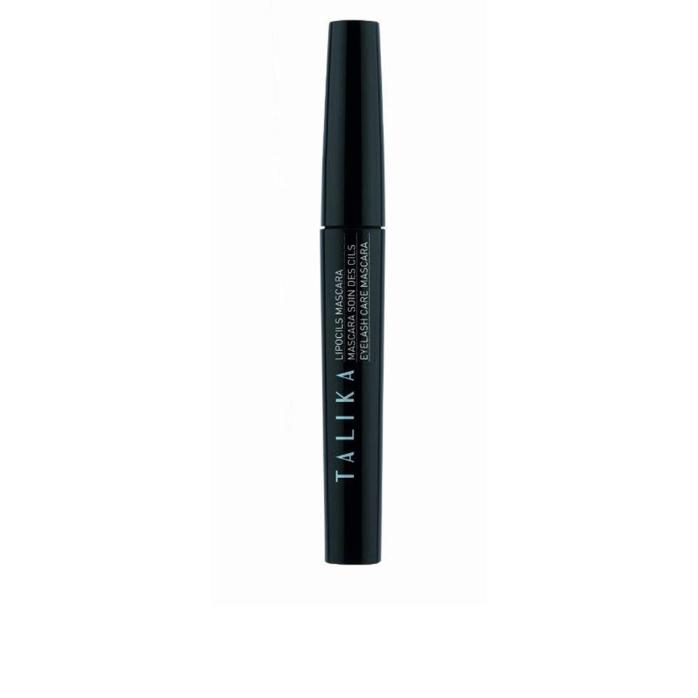 Brown mascara tube and brush showing coated lashes, 8.5 ml