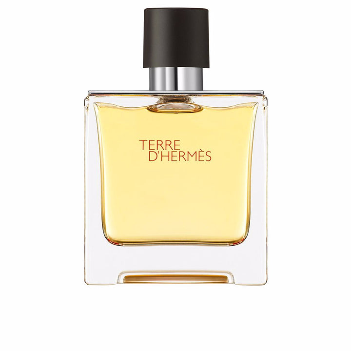 75 ml amber glass parfum with metal-shouldered bottle and sliding cap