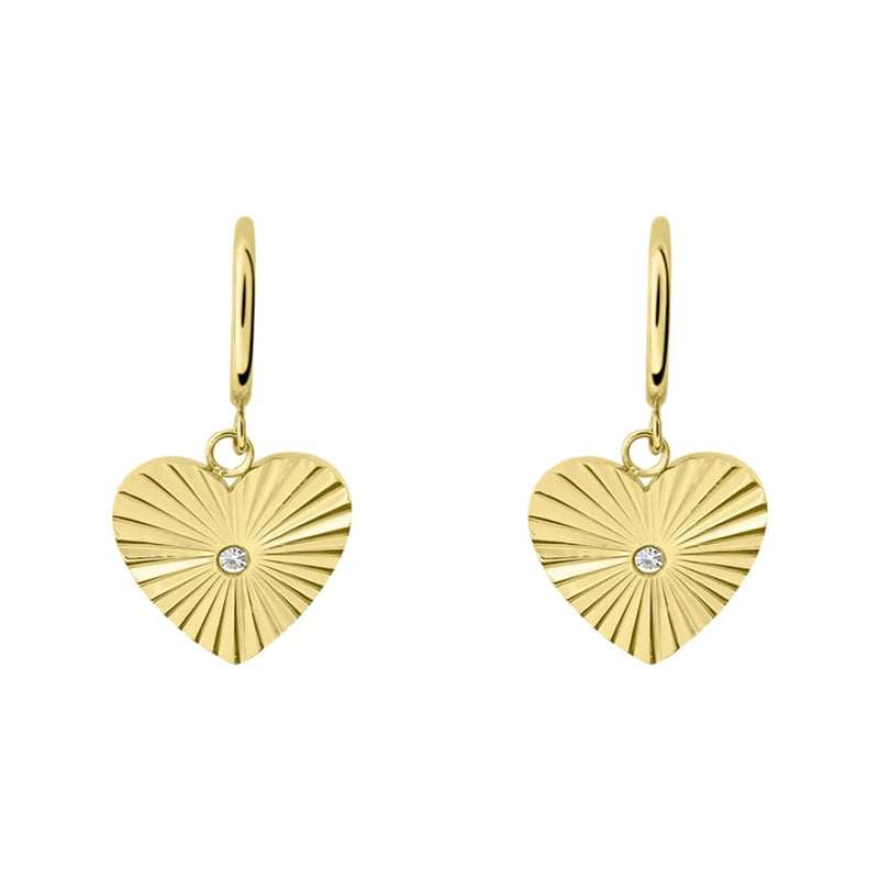 Radiant Crystal-Embellished Gold Dangle Earrings