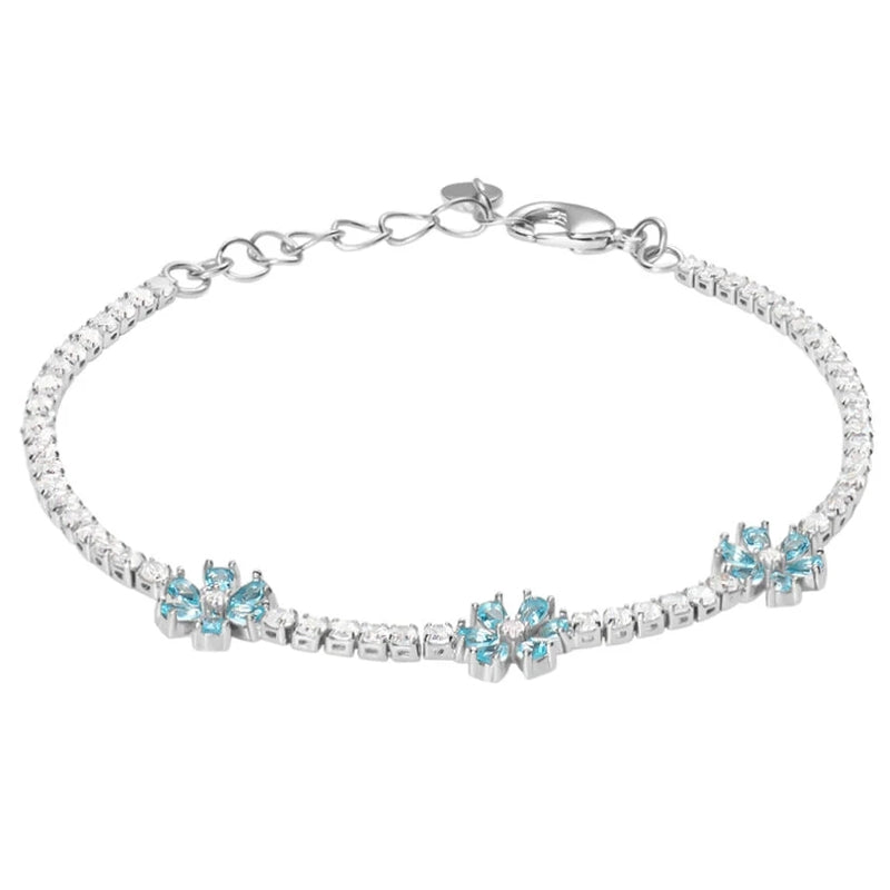 Celestial Harmony Blue and Clear Gemstone Bracelet