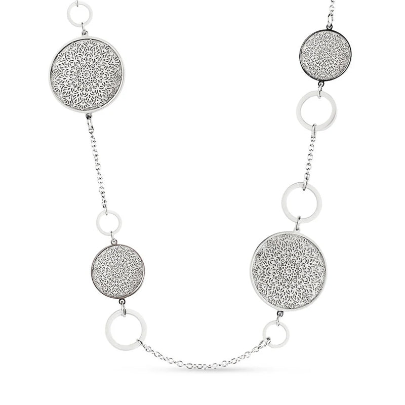 Sleek Silver Minimalist Long Necklace