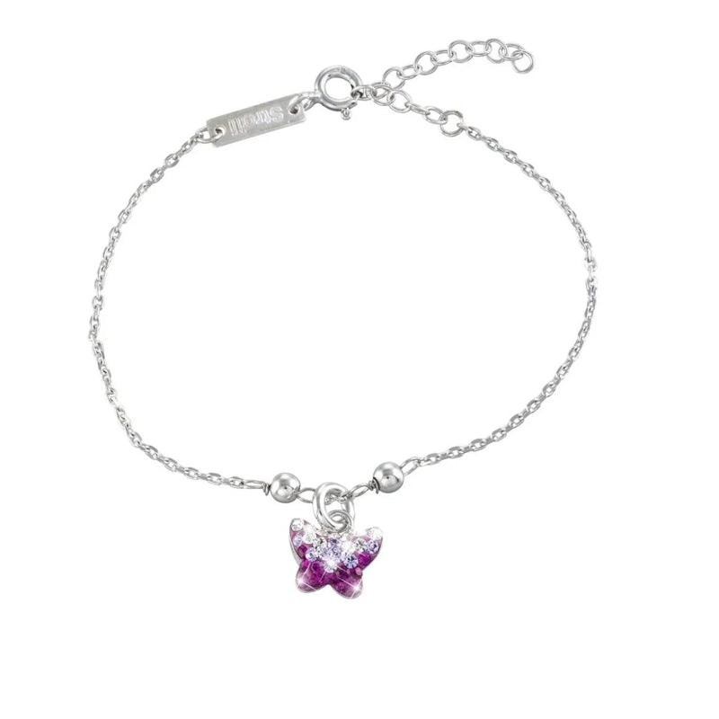 Elegantly Minimalist Silver Charm Bracelet with Crystal Accent