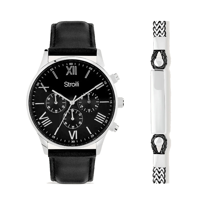 Timeless Precision Chronograph with Braided Bracelet