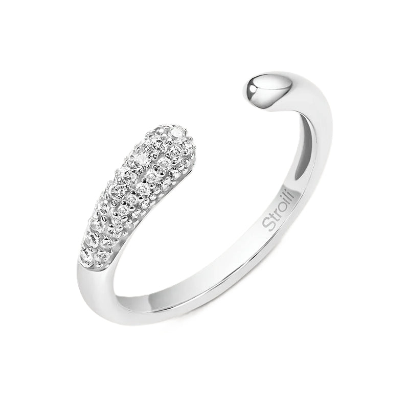 Radiant Open Band Ring with Crystal Accents
