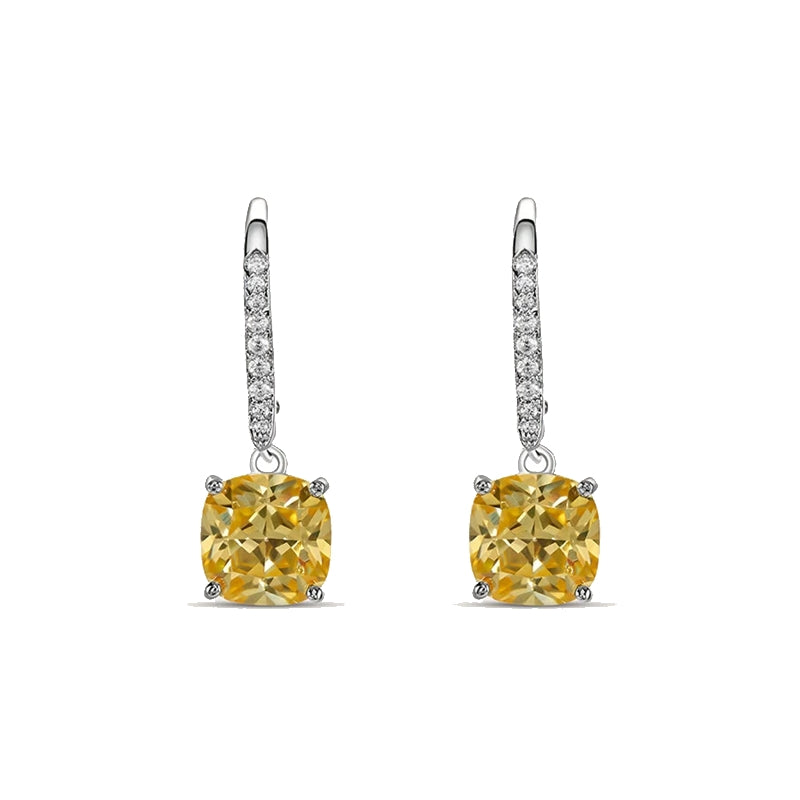 Radiant Harmony Drop Earrings with Yellow Gemstones
