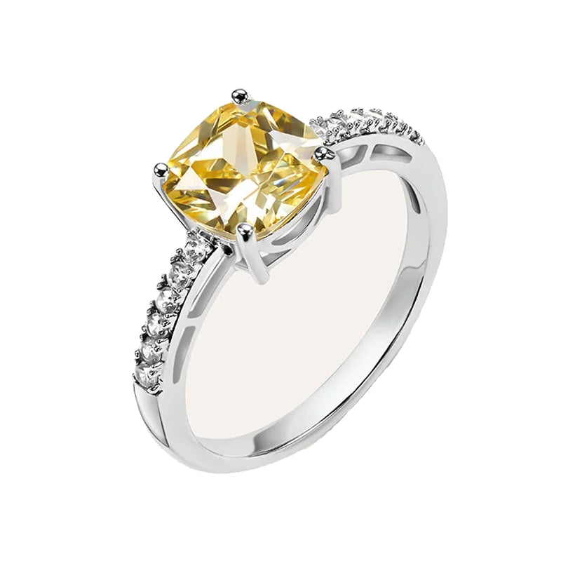 Radiant Yellow Gemstone Elegance Ring
