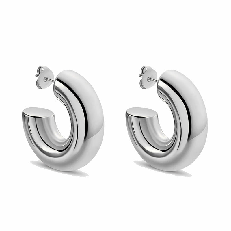 Sleek Silver Hoop Elegance