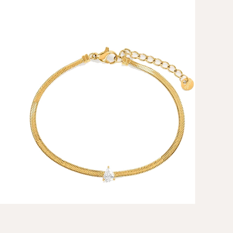 Radiant Minimalist Gold Crystal Bracelet