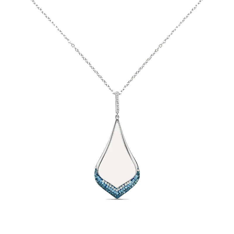 Radiant Blue Crystal Pendant Necklace