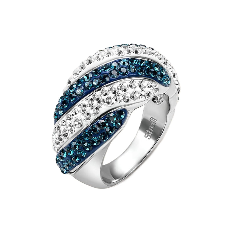 Radiant Blue Crystal Cocktail Statement Ring