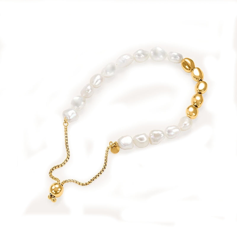 Elegance in White Pearl and Gold Harmony