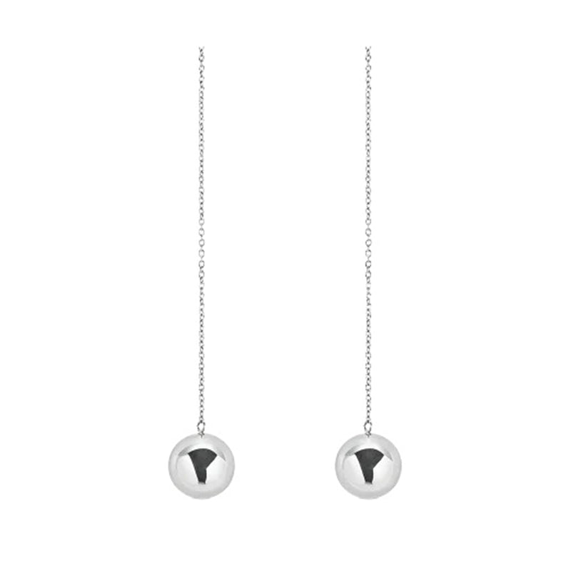Sleek Minimalist Silver Drop Earrings