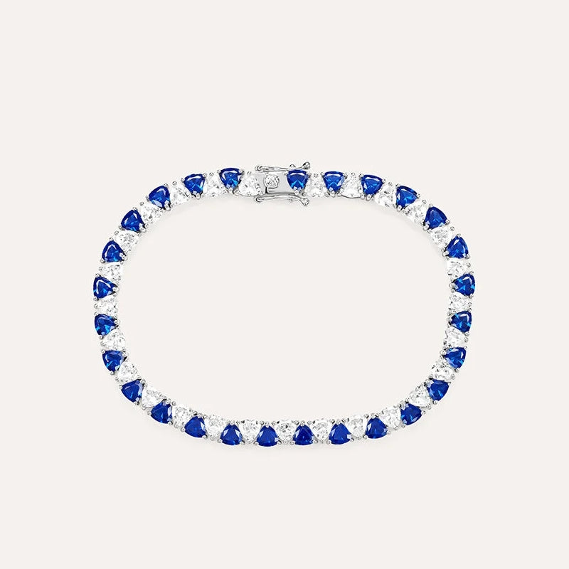 Ethereal Blue Sapphire & Diamond Tennis Bracelet
