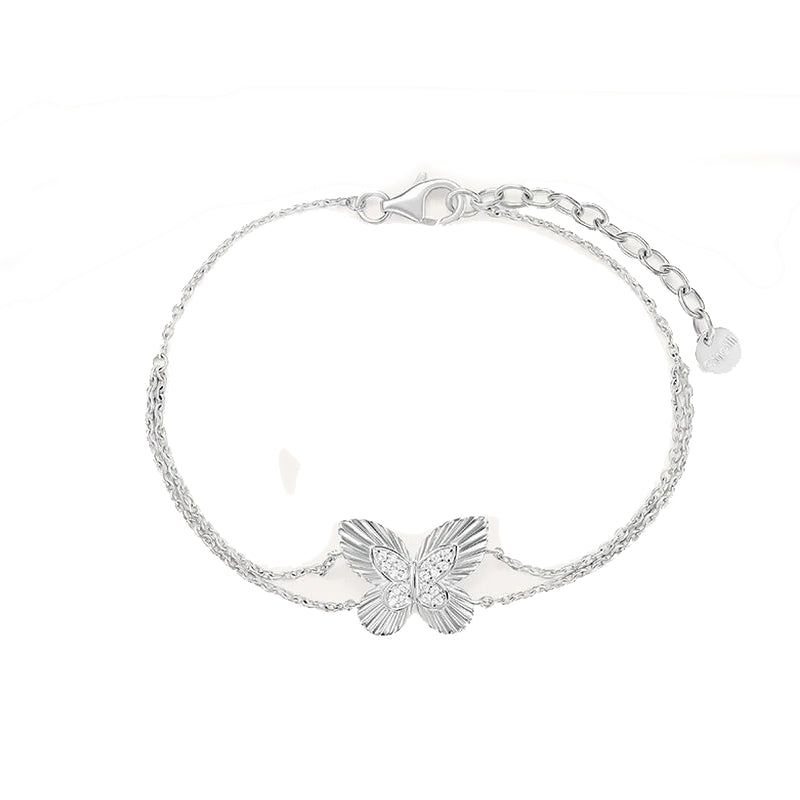 Radiant Crystal-Embellished Silver Bracelet