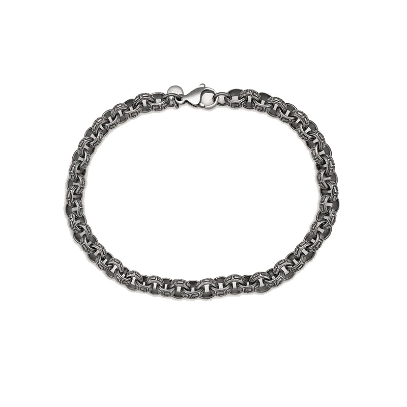 Timeless Stainless Steel Chain Bracelet with Silver Accents