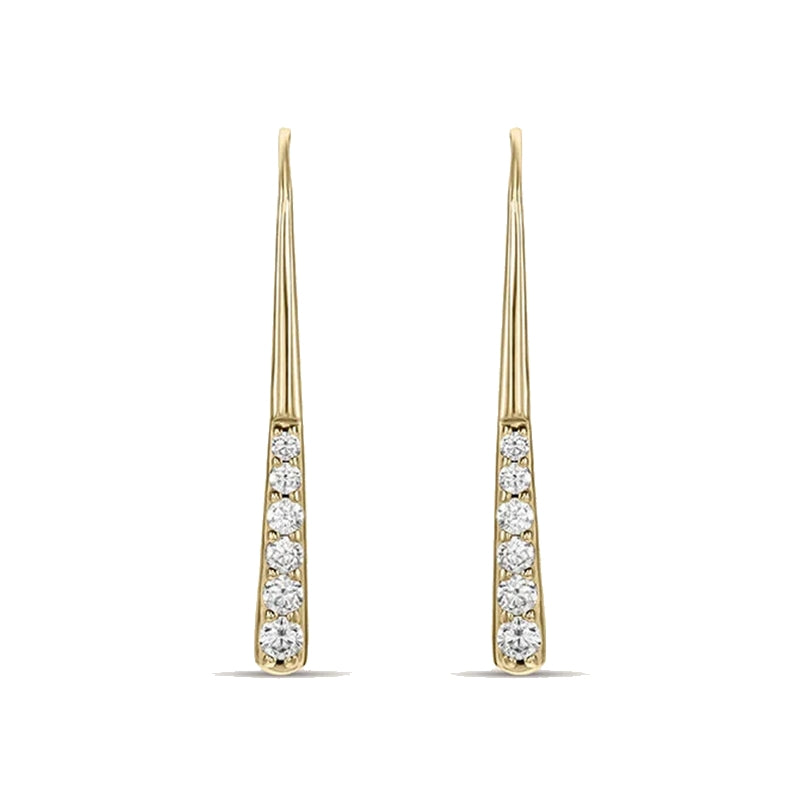 Radiant Minimalist Gold and Diamond Drop Earrings