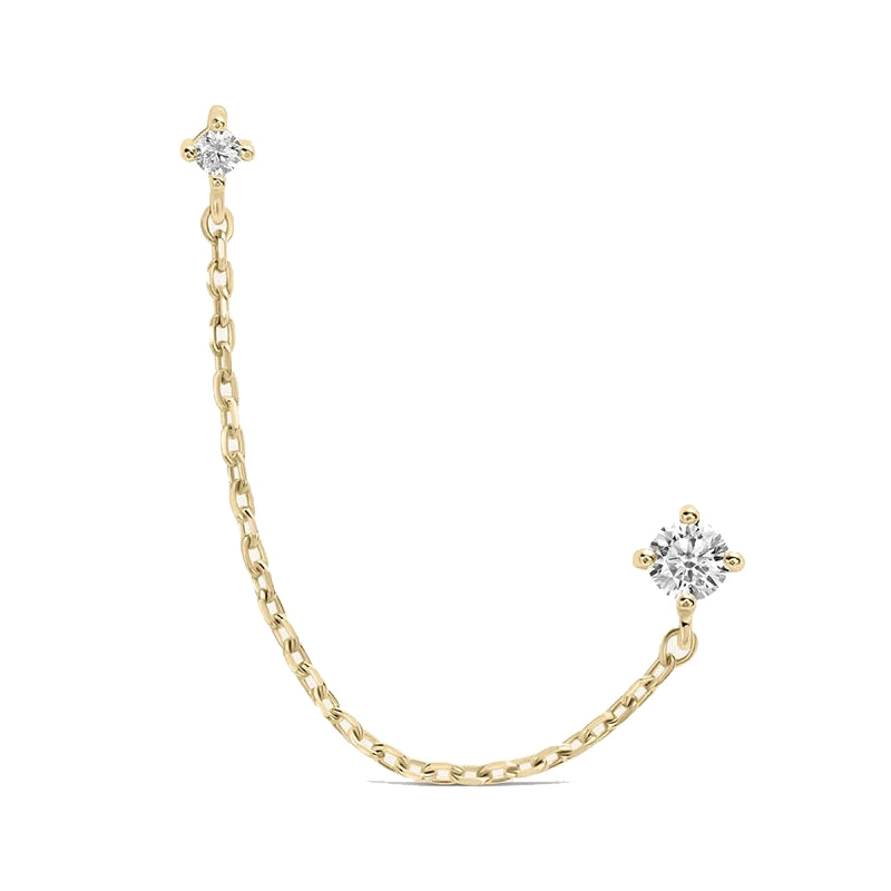 Radiant Chain Ear Cuff with Diamond Accent