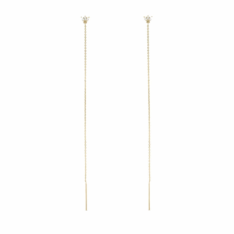 Elegant Threader Earrings with Crystal Accents