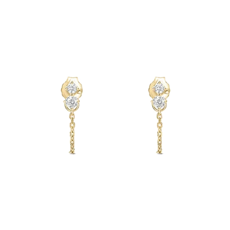 Radiant Gold and Diamond Drop Earrings