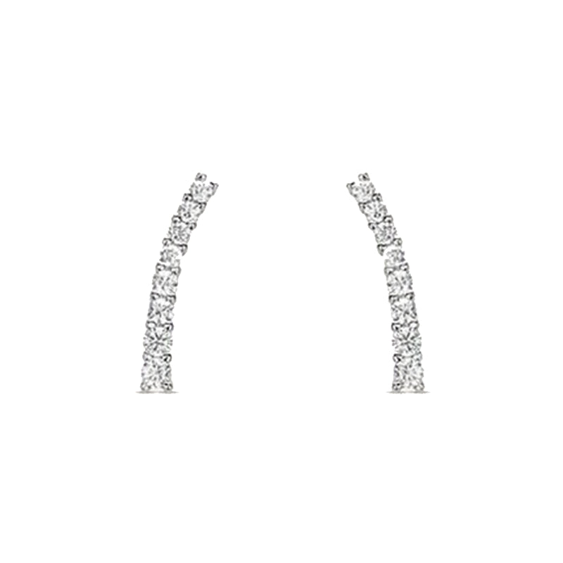 Radiant Diamond Ear Climbers in White Gold