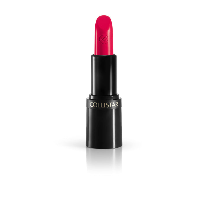 Lipstick in deep raspberry shade, black recyclable tube, 3.5 g