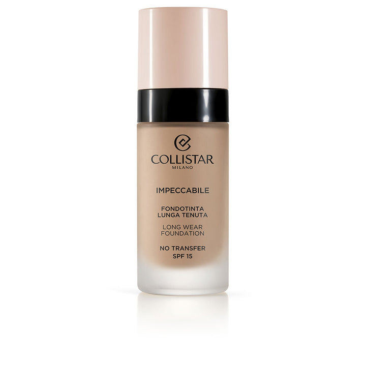 Glass tube of liquid foundation, 30 ml, lightweight matte finish, SPF 15