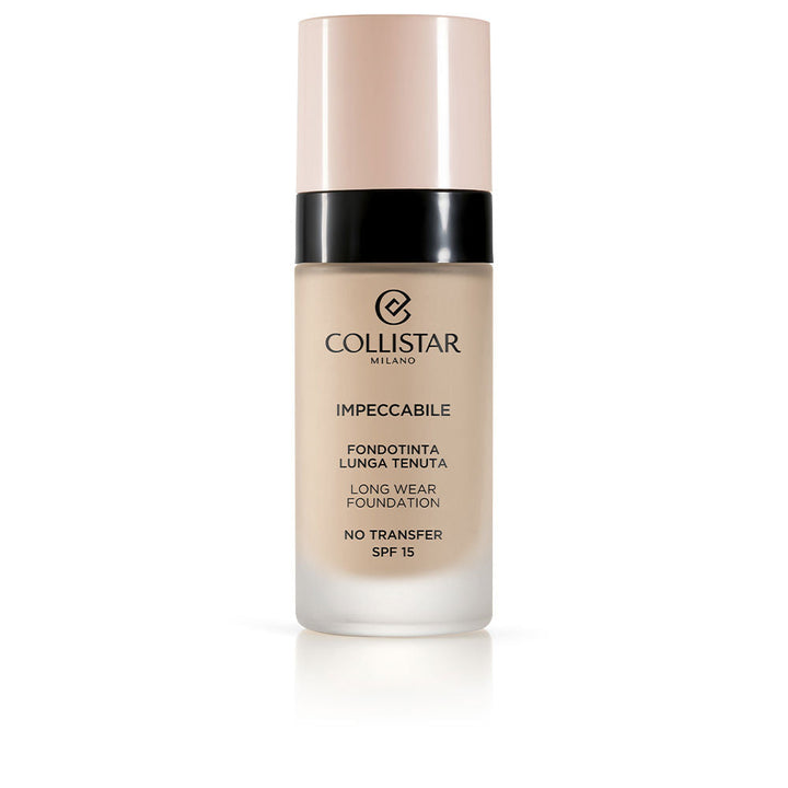 Glass tube of liquid foundation, 30 ml, lightweight matte finish, SPF 15