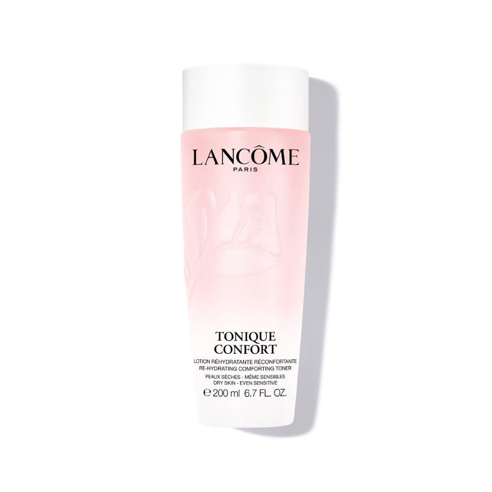200 ml clear bottle of rose hydrating facial tonic with soft pink liquid