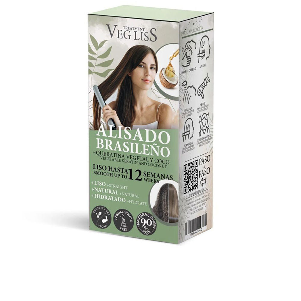 Tube and sachet of coconut smoothing treatment, plant keratin formula for Women