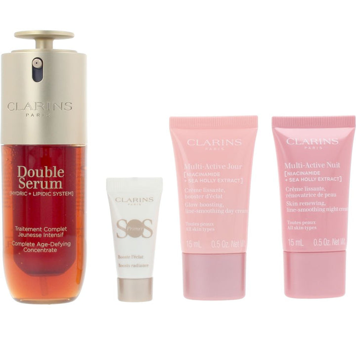 Glass bottle of dual-phase oil and gel serum with pump, 30ml, botanical extracts