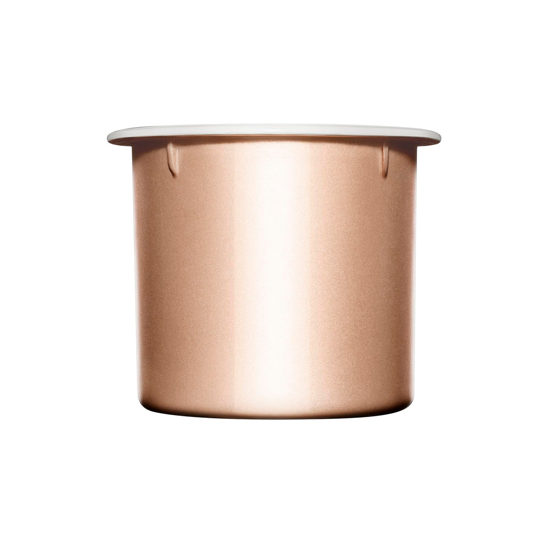 Refillable jar of day firming cream with clean white pot and minimalist label, Clarins visible
