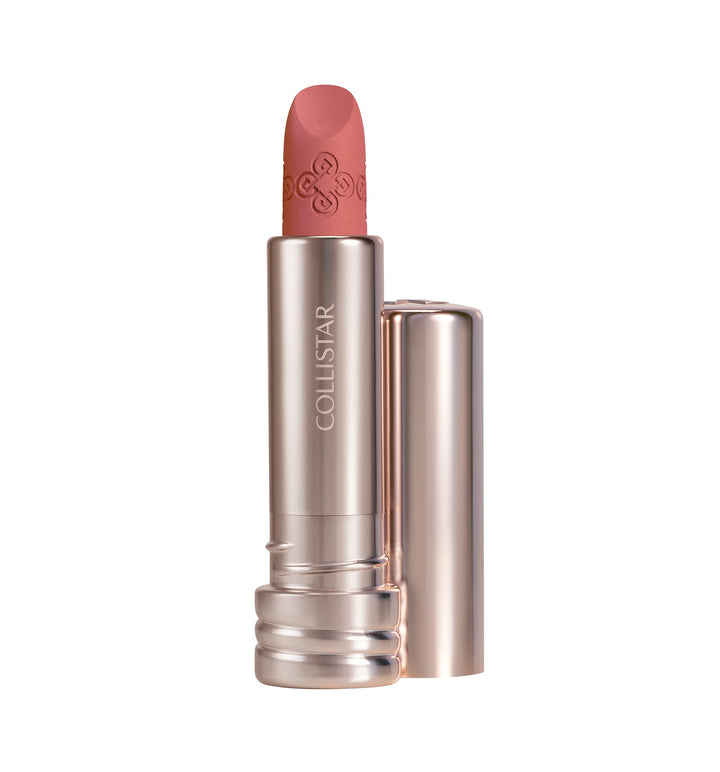 Coral-rose velvet lipstick bullet, 3.5 g, smooth matte packaging