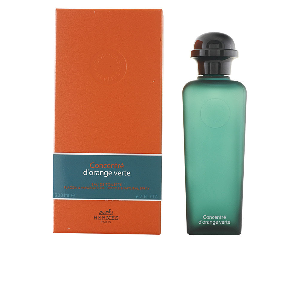 Deep green lantern-shaped bottle of Concentré d’Orange Verte, 200 ml, citrus-woody scent