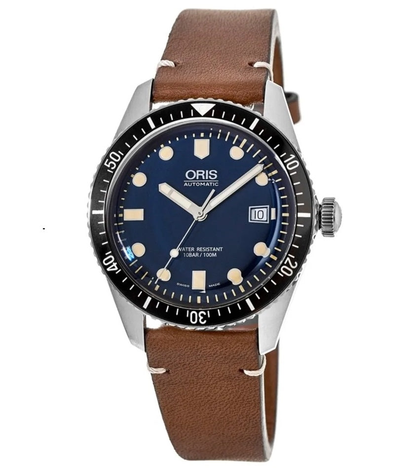 Oris Automatic Diver's Watch in Brown Leather