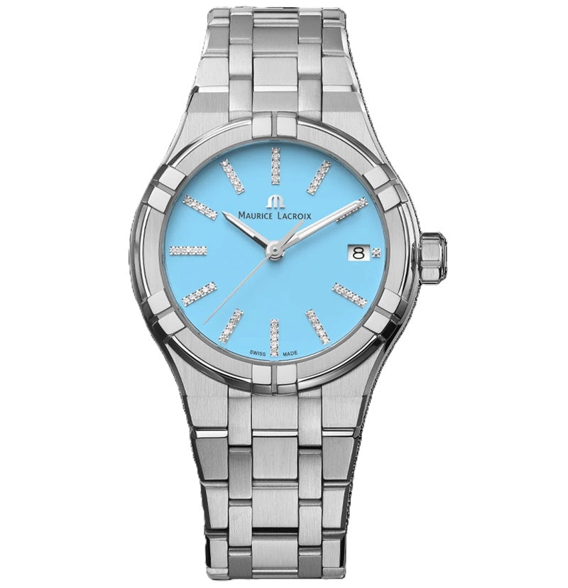 Maurice Lacroix Light Blue Crystal Watch