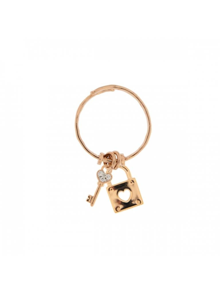 Rose Gold Charm Bracelet with Clear Crystal Radiance