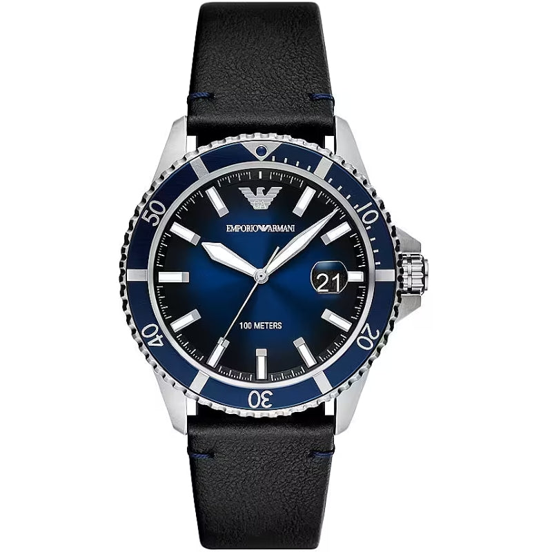 Emporio Armani Diver’s Watch in Blue Steel
