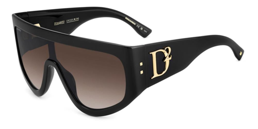 Bold Oversized Shield Sunglasses with Gold Accents